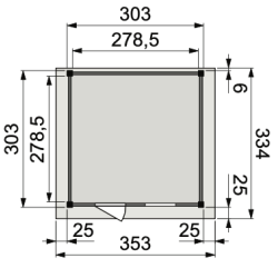 Vuren Topvision Tapuit, 300x300 cm, onbehandeld