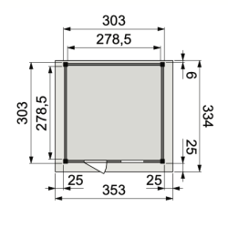 Vuren Topvision Bosuil, 300x300 cm, onbehandeld