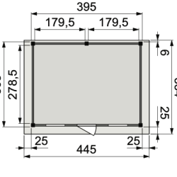 Vuren Topvision Parelhoen, 400x300 cm, onbehandeld